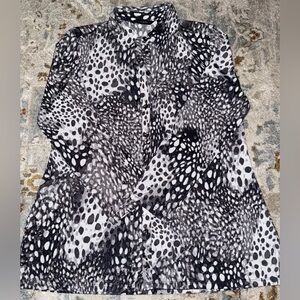 H by Halston Heritage Monochrome Button Down Shirt